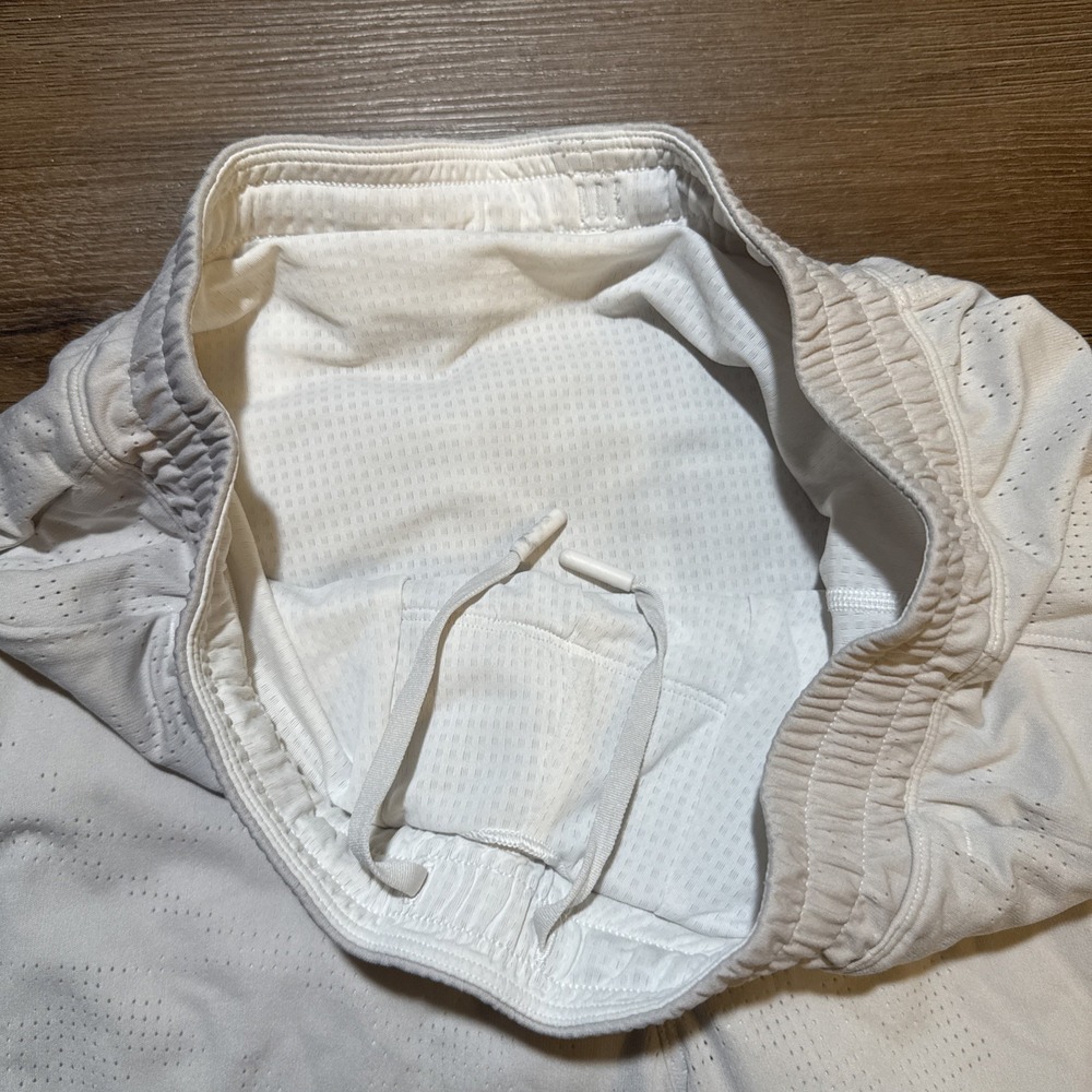 Lululemon Mens SMALL Pace Breaker LINED Short 7" Jacquard Perforated BONE White‎ - Picture 6 of 12